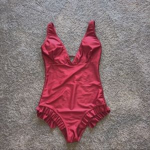 Never Worn Deep Red One Piece Swimsuit